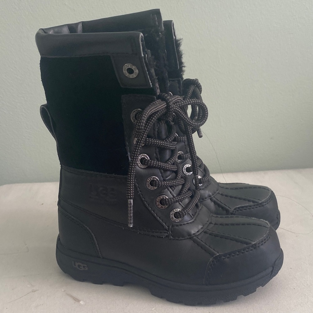 UGG Black Kids  Waterproof Lace-Up Boots